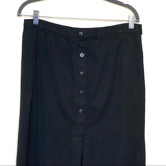 Escada vintage 80’s black wool button front skirt size 44 (L) - Picture 2 of 16